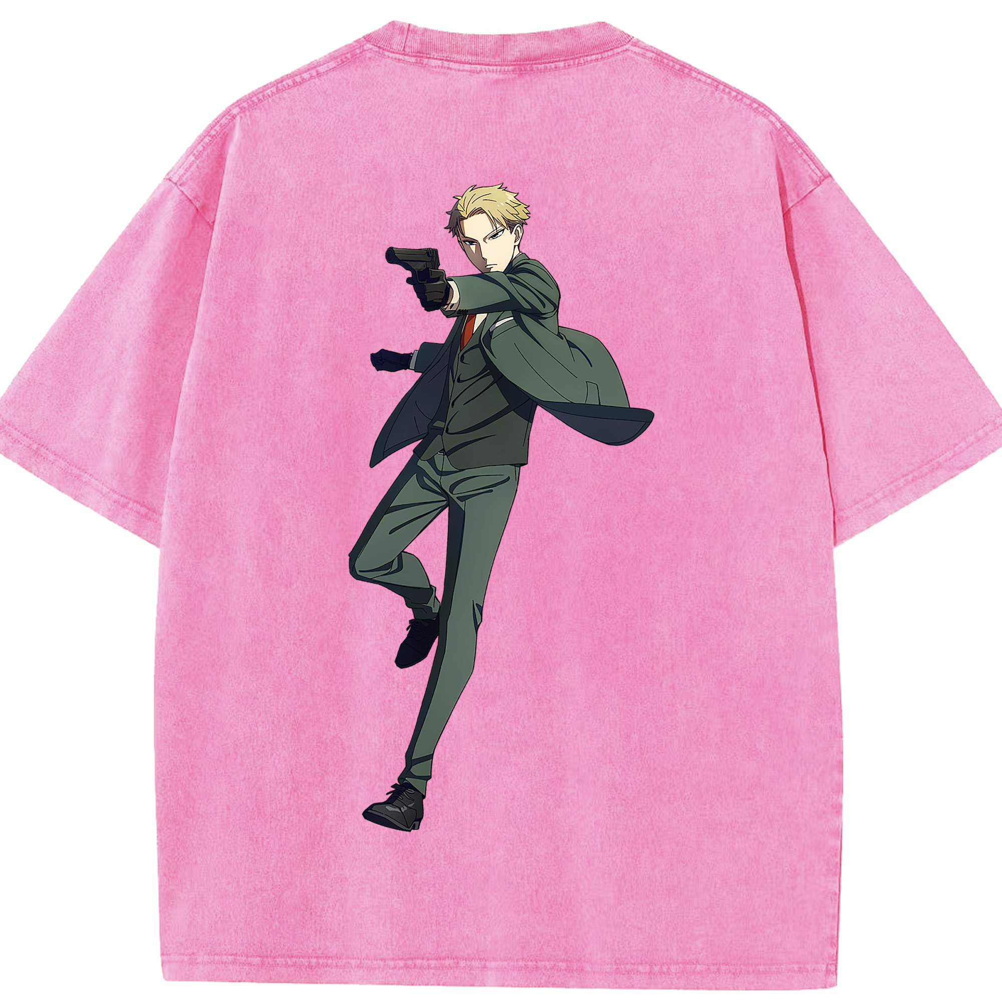 （画像用） SPY×FAMILY间谍家家酒 綿100% ヴィンテージ風 半袖Tシャツ（背面プリント）